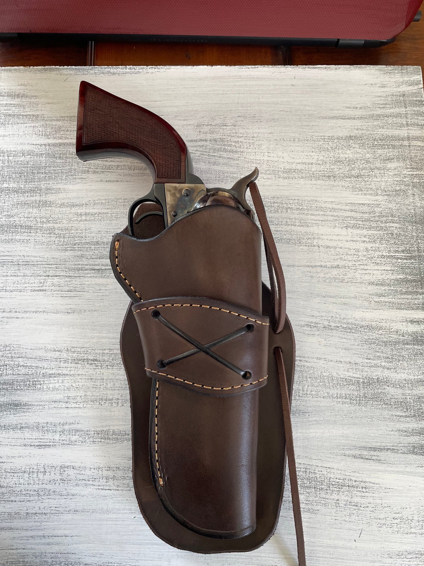 USA MADE  Handmade Herman Oak leather Cowboy Action holster LINED