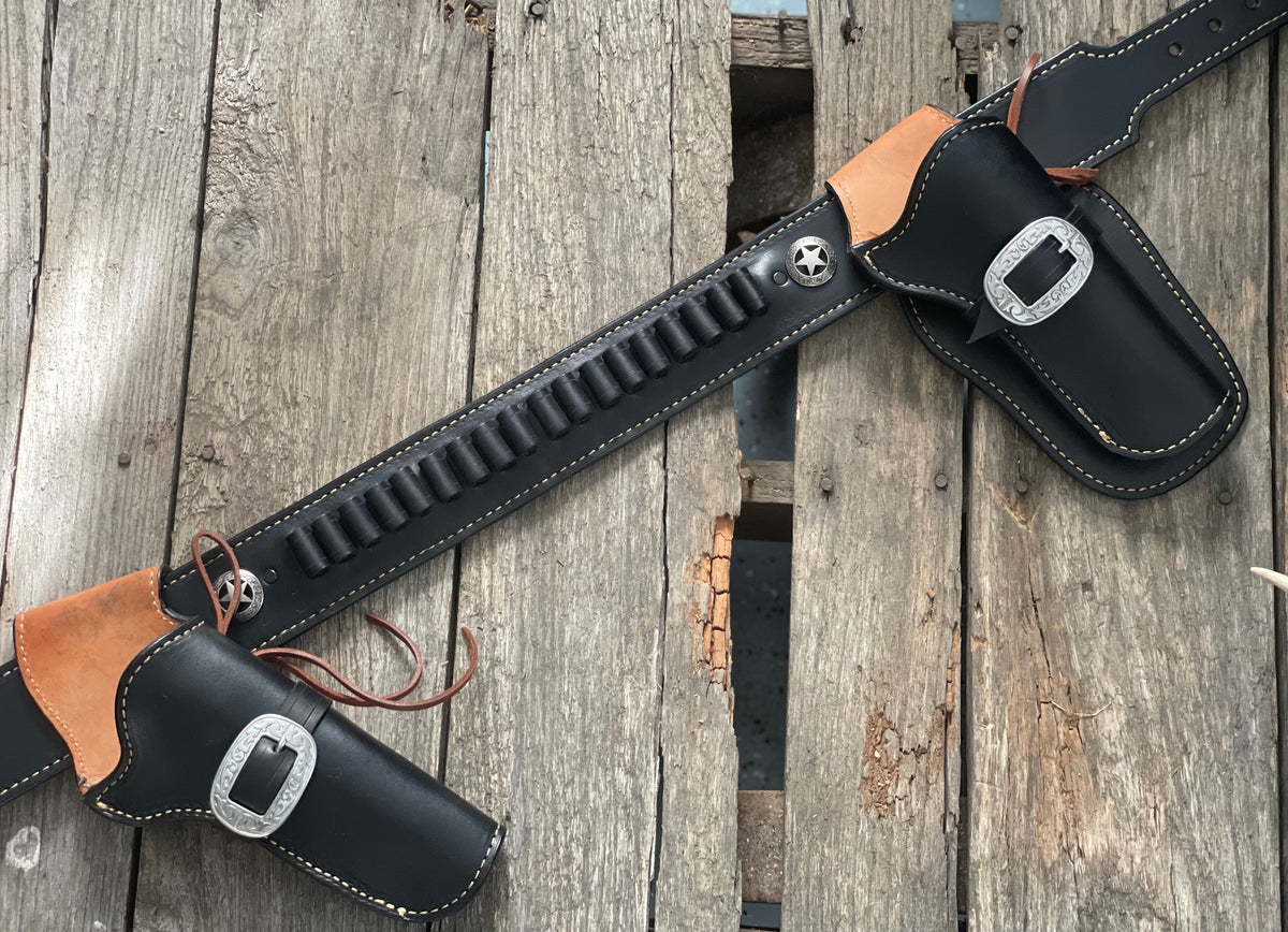 Complete Set Up! Unlined Handmade Herman Oak leather Cowboy Belt, Shot –  Harbour Mercantile Holsters and Knives