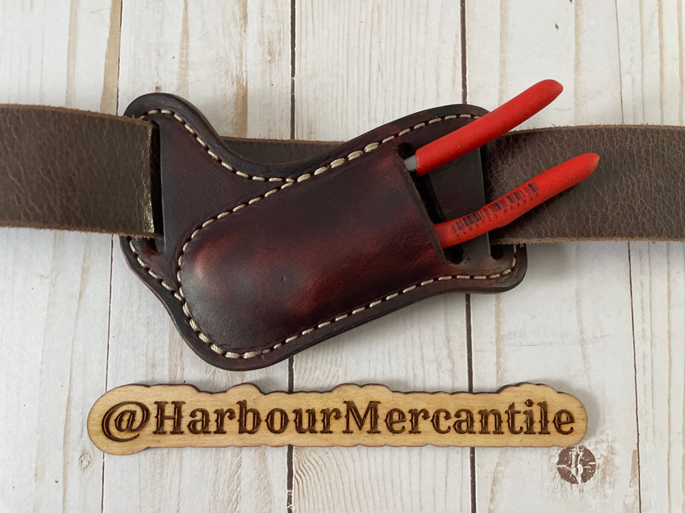 
                  
                    Channel lock sheath PLIER sheath knipex sheath Leather Tool Organizer with slide up hole Made in USA
                  
                