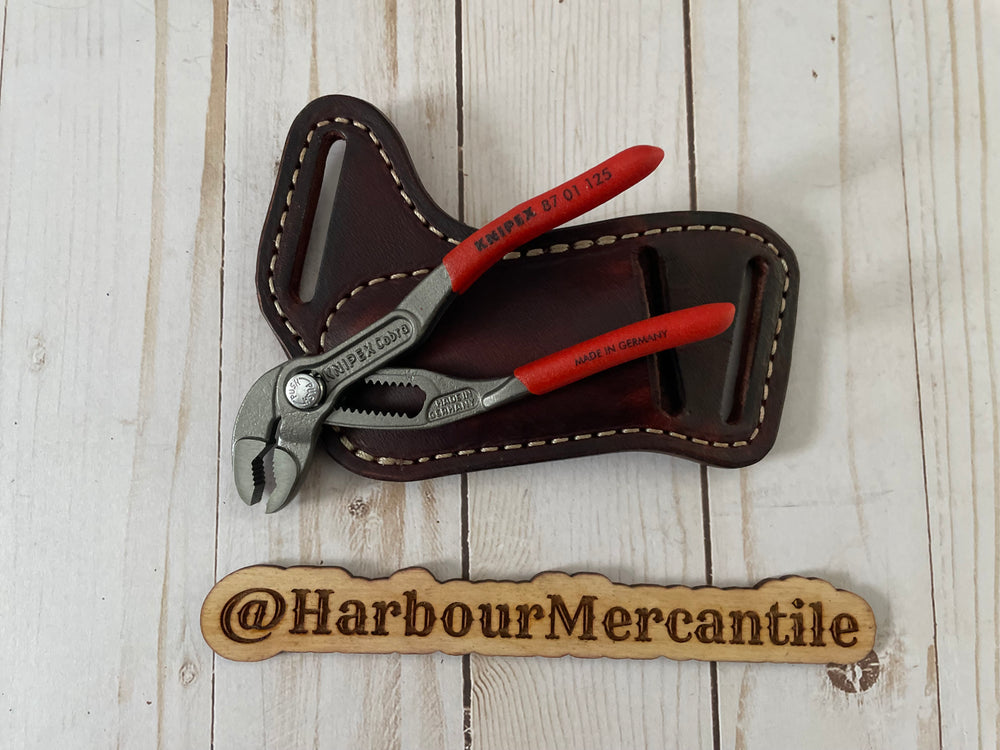 
                  
                    Channel lock sheath PLIER sheath knipex sheath Leather Tool Organizer with slide up hole Made in USA
                  
                