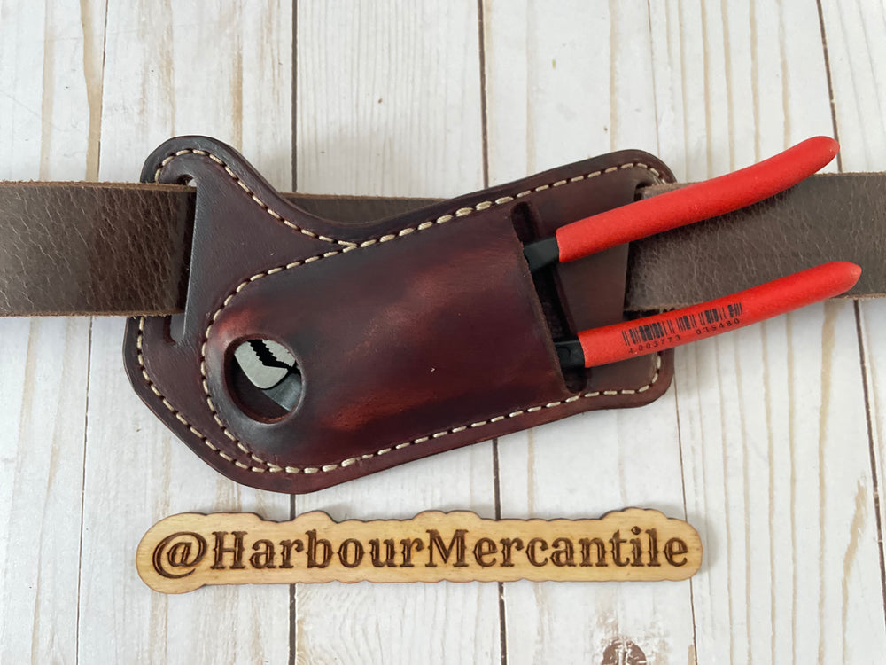 
                  
                    Channel lock sheath PLIER sheath knipex sheath Leather Tool Organizer with slide up hole Made in USA
                  
                