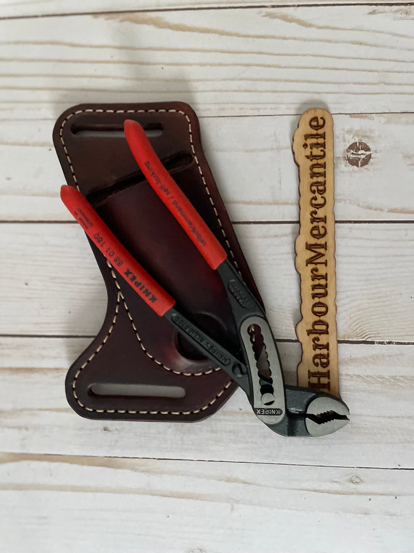 
                  
                    Channel lock sheath PLIER sheath knipex sheath Leather Tool Organizer with slide up hole Made in USA
                  
                