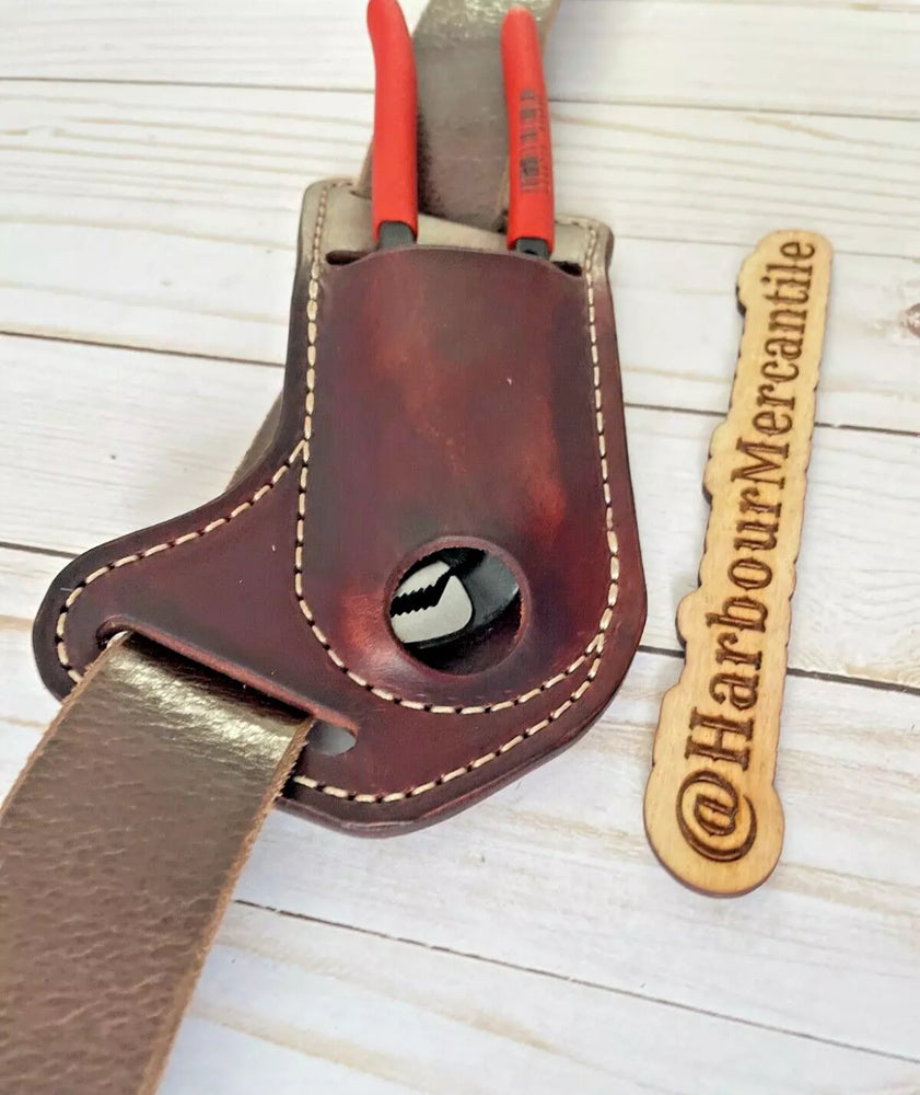 
                  
                    Channel lock sheath PLIER sheath knipex sheath Leather Tool Organizer with slide up hole Made in USA
                  
                