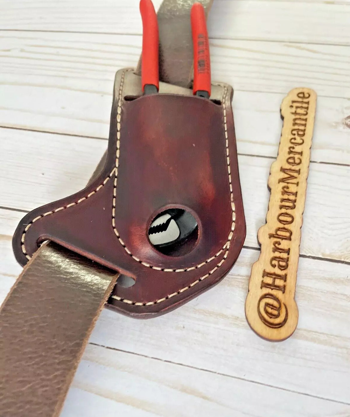 
                  
                    Channel lock sheath PLIER sheath knipex sheath Leather Tool Organizer with slide up hole Made in USA
                  
                