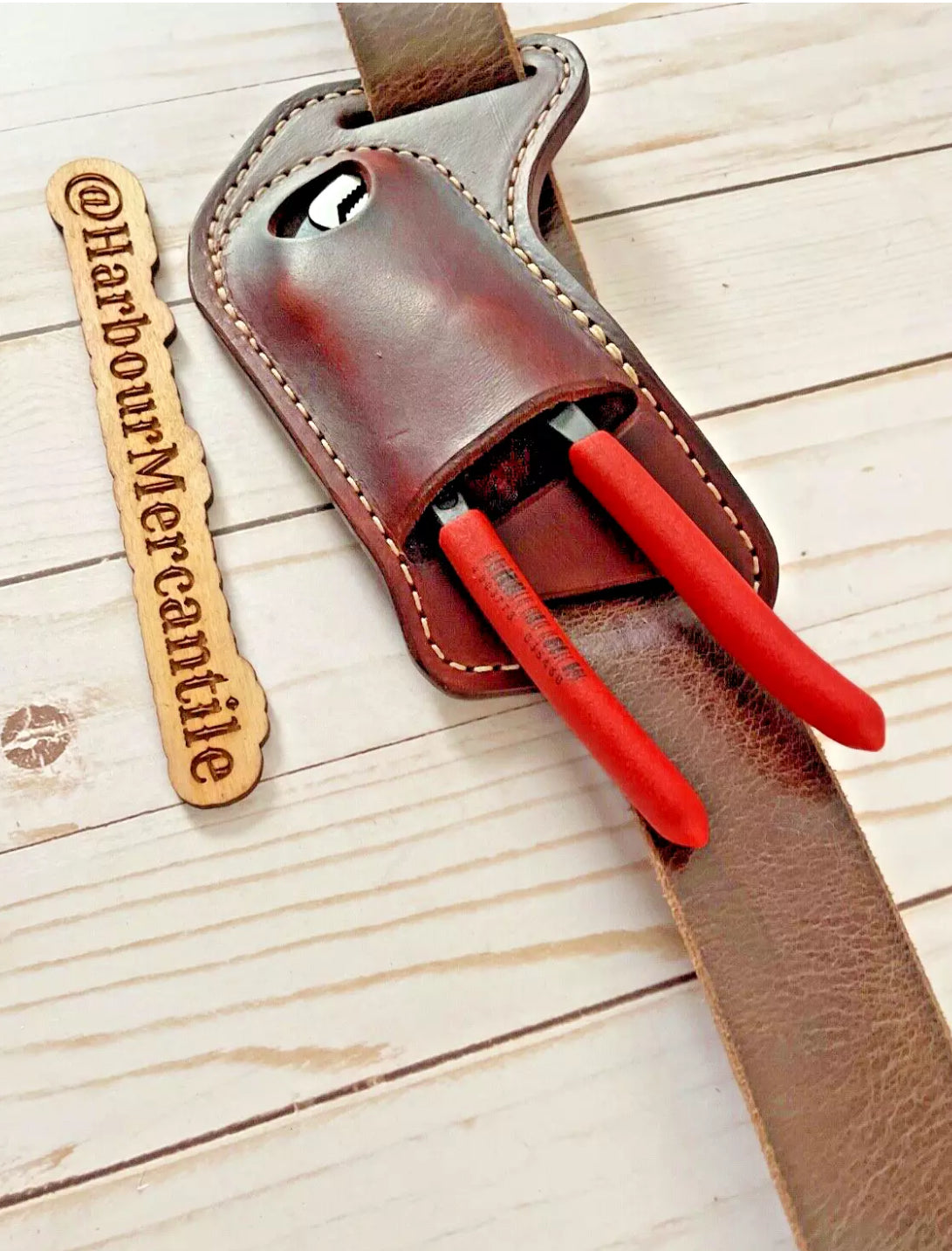 
                  
                    Channel lock sheath PLIER sheath knipex sheath Leather Tool Organizer with slide up hole Made in USA
                  
                