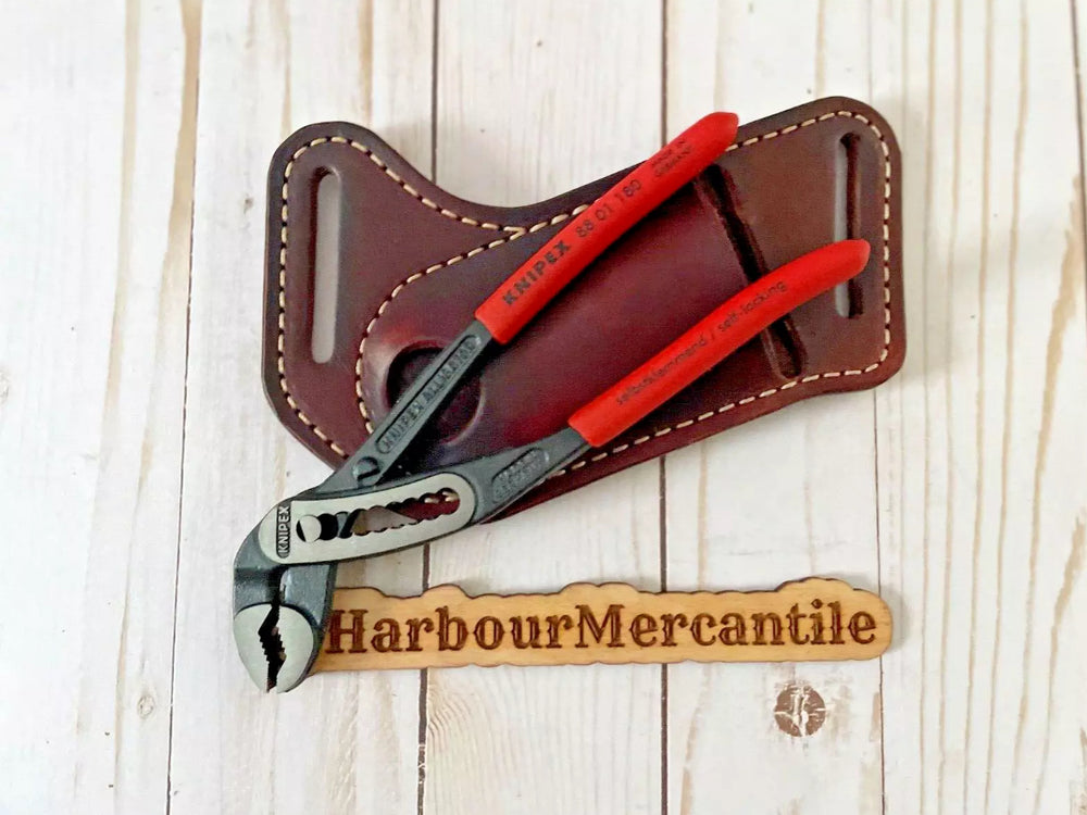 
                  
                    Channel lock sheath PLIER sheath knipex sheath Leather Tool Organizer with slide up hole Made in USA
                  
                