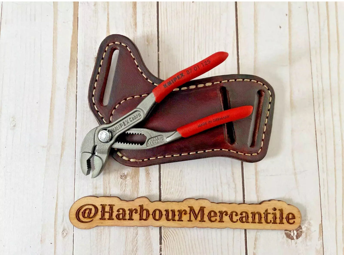 
                  
                    Channel lock sheath PLIER sheath knipex sheath Leather Tool Organizer with slide up hole Made in USA
                  
                