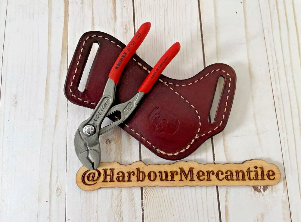 
                  
                    Channel lock sheath PLIER sheath knipex sheath Leather Tool Organizer with slide up hole Made in USA
                  
                