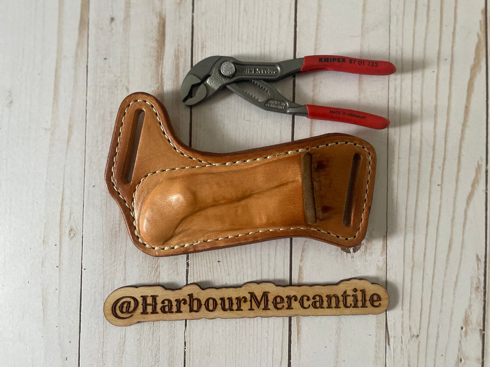 
                  
                    Channel lock sheath PLIER sheath knipex sheath Leather Tool Organizer with slide up hole Made in USA
                  
                