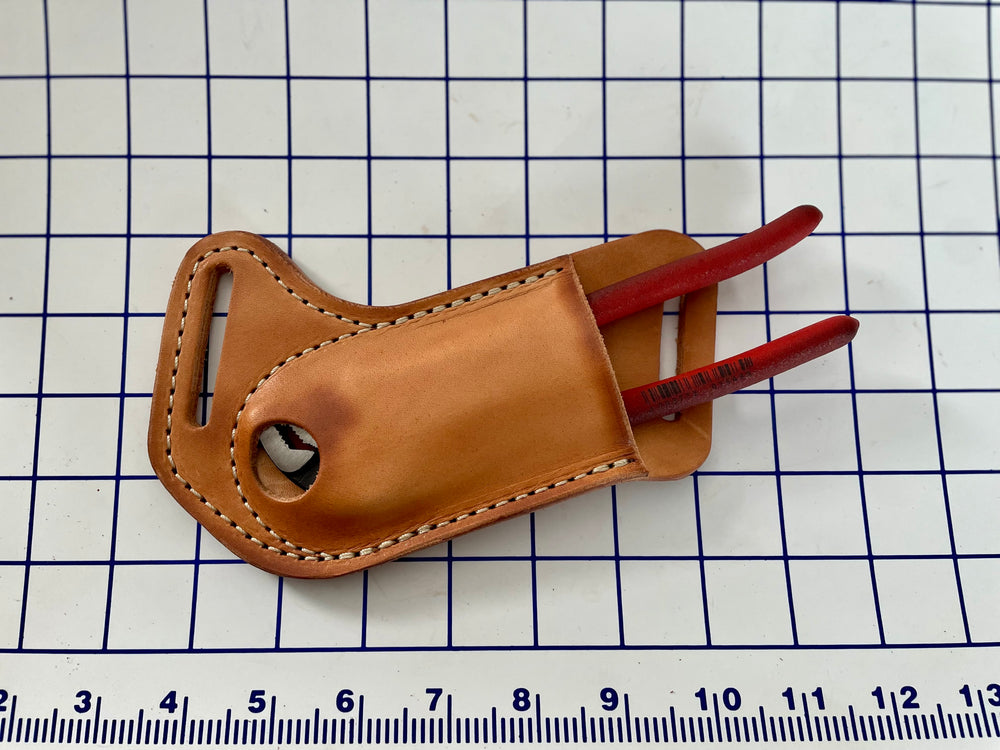 Channel lock sheath PLIER sheath knipex sheath Leather Tool Organizer with slide up hole Made in USA