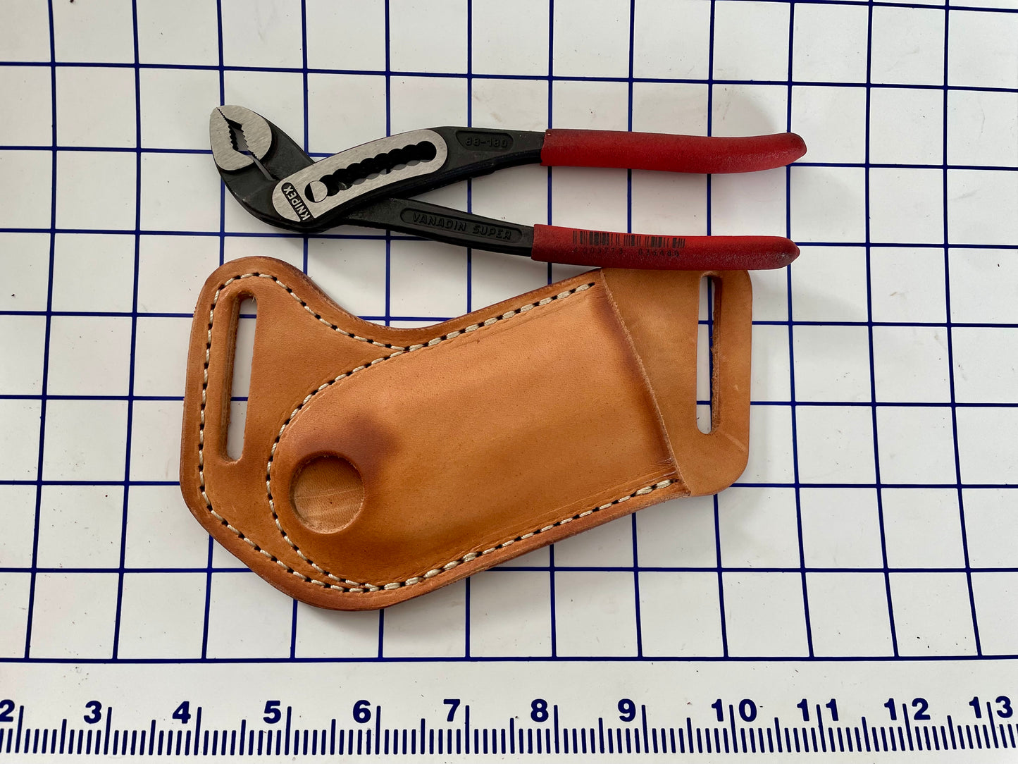 
                  
                    Channel lock sheath PLIER sheath knipex sheath Leather Tool Organizer with slide up hole Made in USA
                  
                