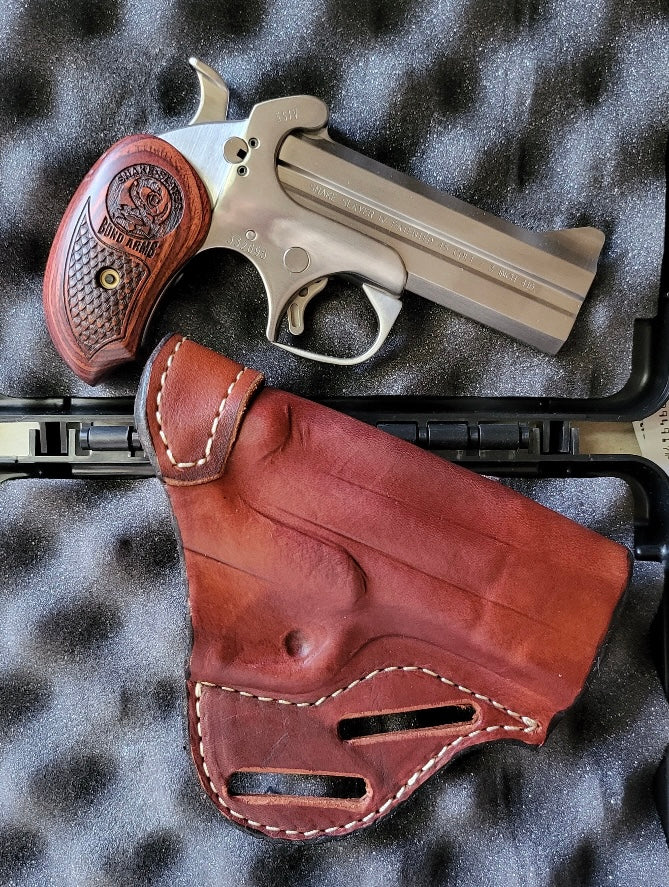 USA MADE Bond Arms holster 4.25” barrel Derringer Handmade leather derringer 45 410 holster pistol holster