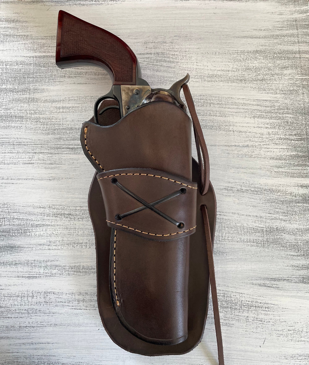 USA MADE Handmade Herman Oak leather Cowboy Action holster UNLINED cow Harbour Mercantile Holsters and Knives