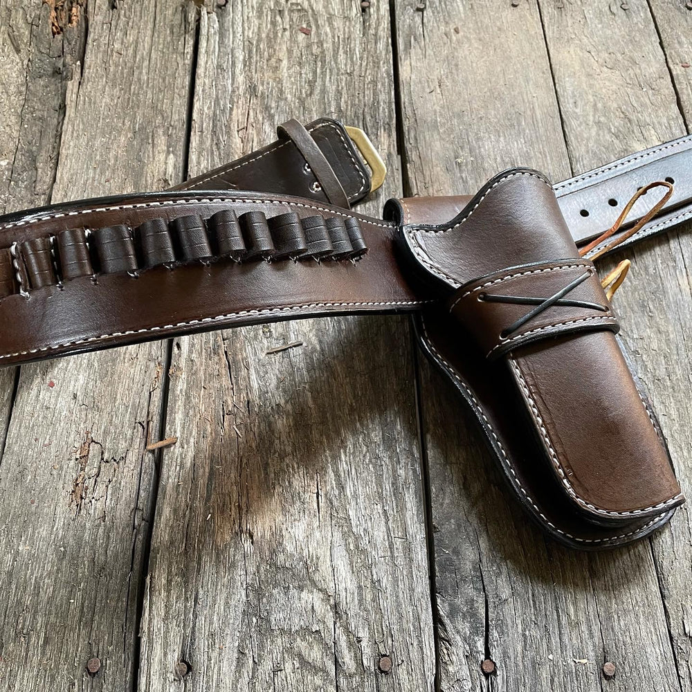 Complete Set Up! Unlined Handmade Herman Oak leather Cowboy Belt, Shot –  Harbour Mercantile Holsters and Knives