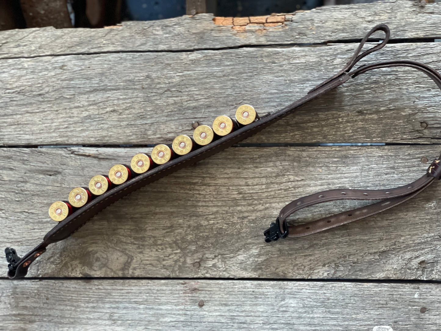 
                  
                    Shotgun rifle sling with bullet loops
                  
                