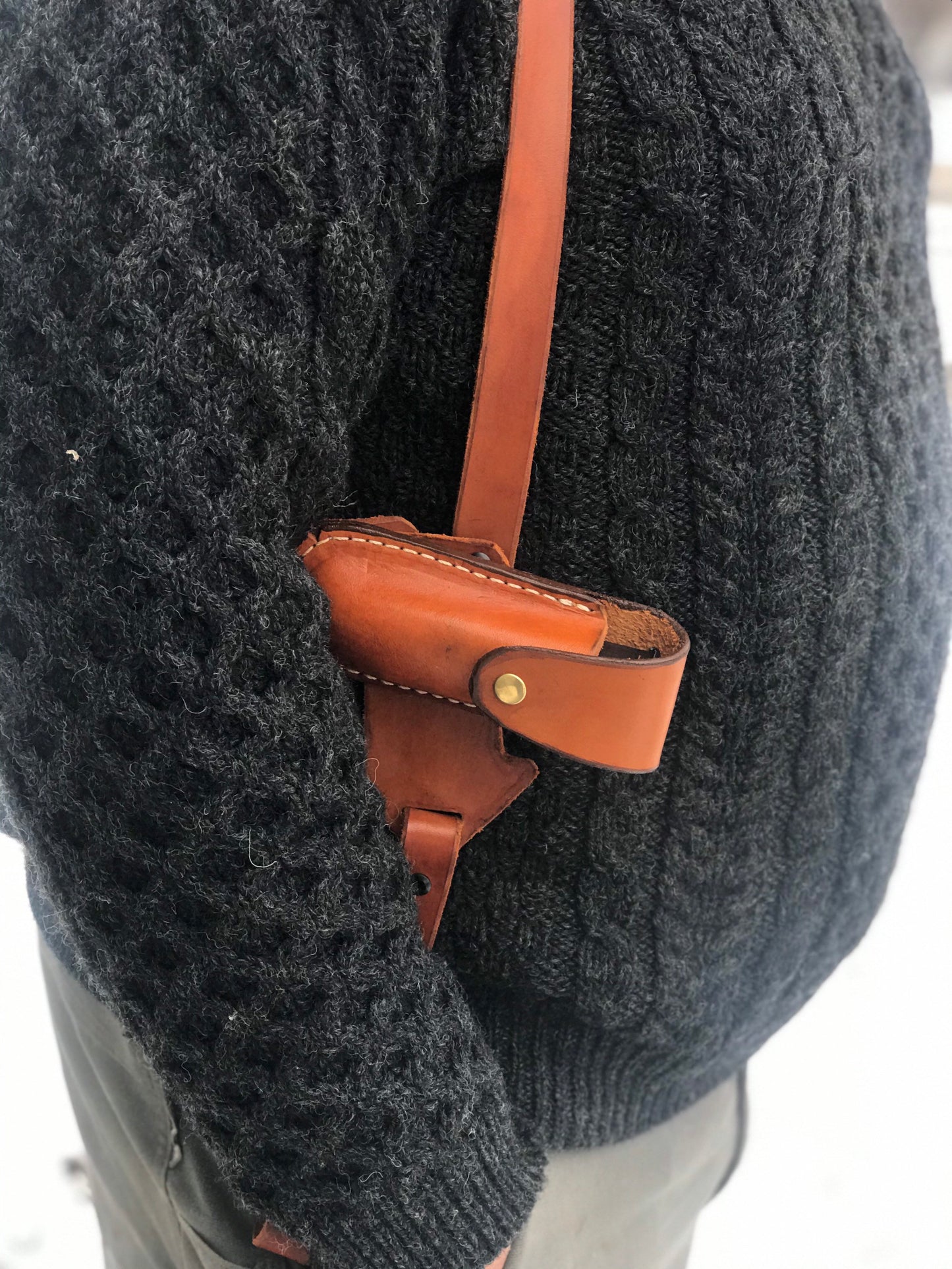 
                  
                    Handmade Herman Oak leather auto Shoulder Holster with mag holder
                  
                
