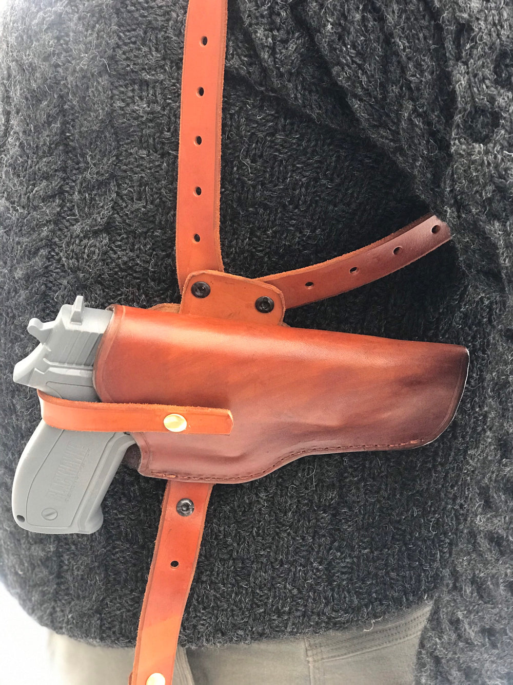 USA MADE Herman Oak leather Shoulder Holster with mag holder