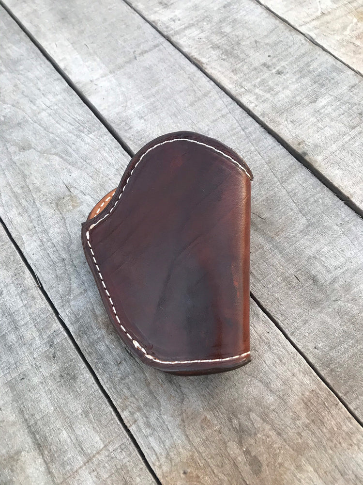 
                  
                    Handmade Hermann Oak leather purse holster small pistol holster
                  
                