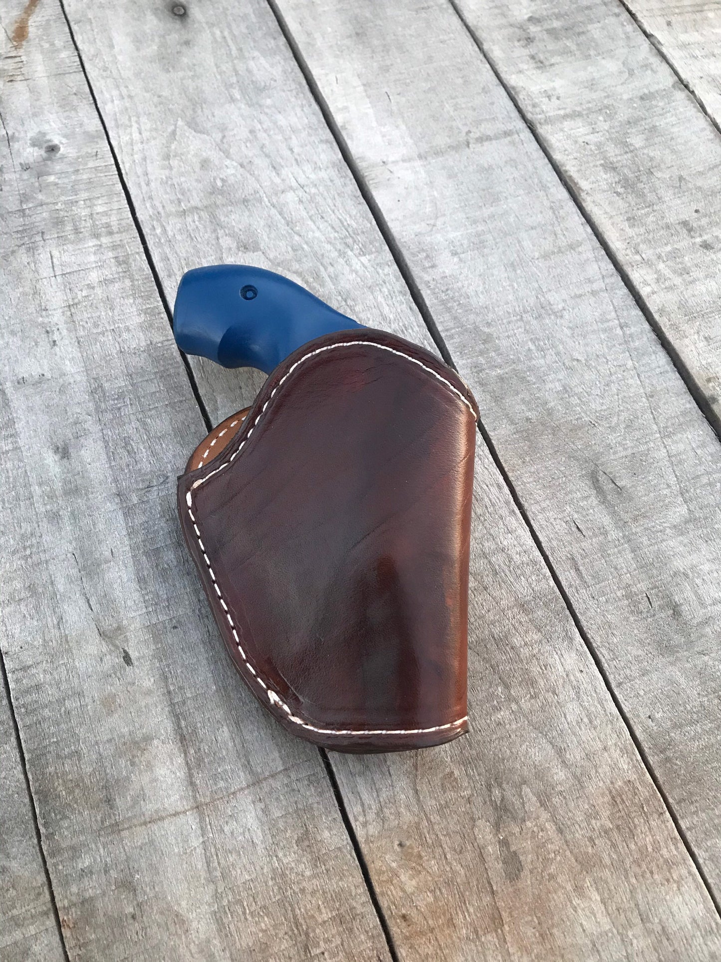 
                  
                    Handmade Hermann Oak leather purse holster small pistol holster
                  
                