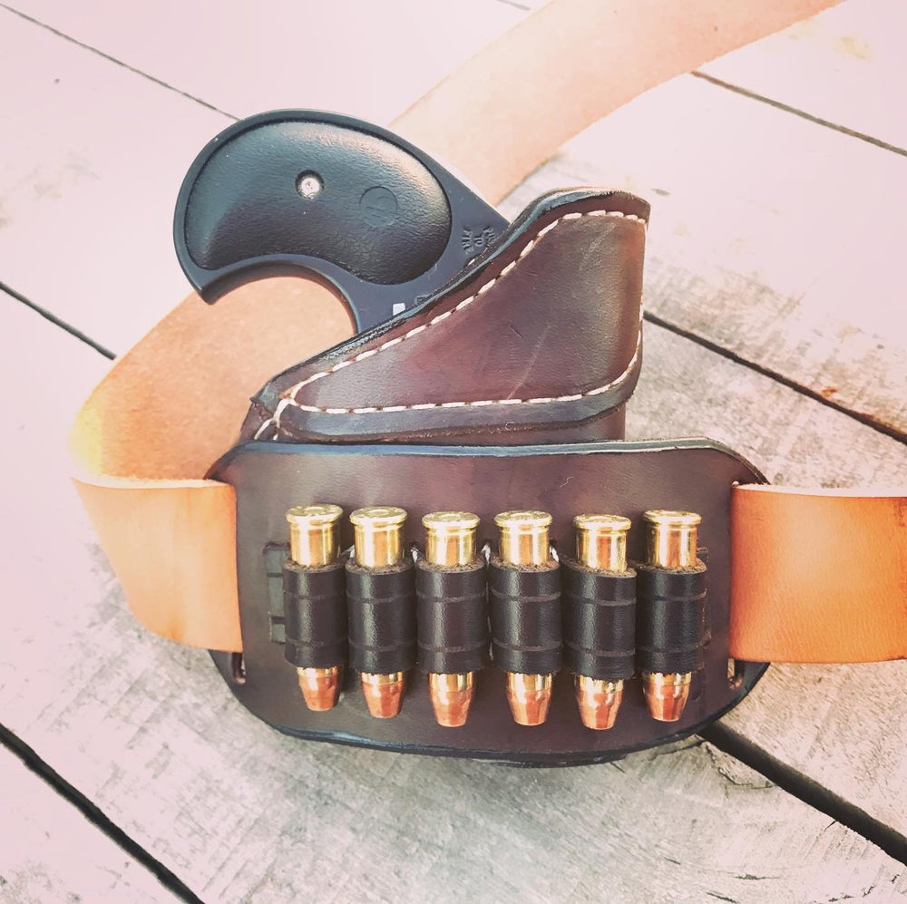USA MADE Bond Arms holster 4.25” barrel Derringer Handmade leather derringer 45 410 holster pistol holster