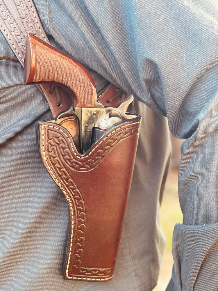 Complete Set Up! Unlined Handmade Herman Oak leather Cowboy Belt, Shot –  Harbour Mercantile Holsters and Knives