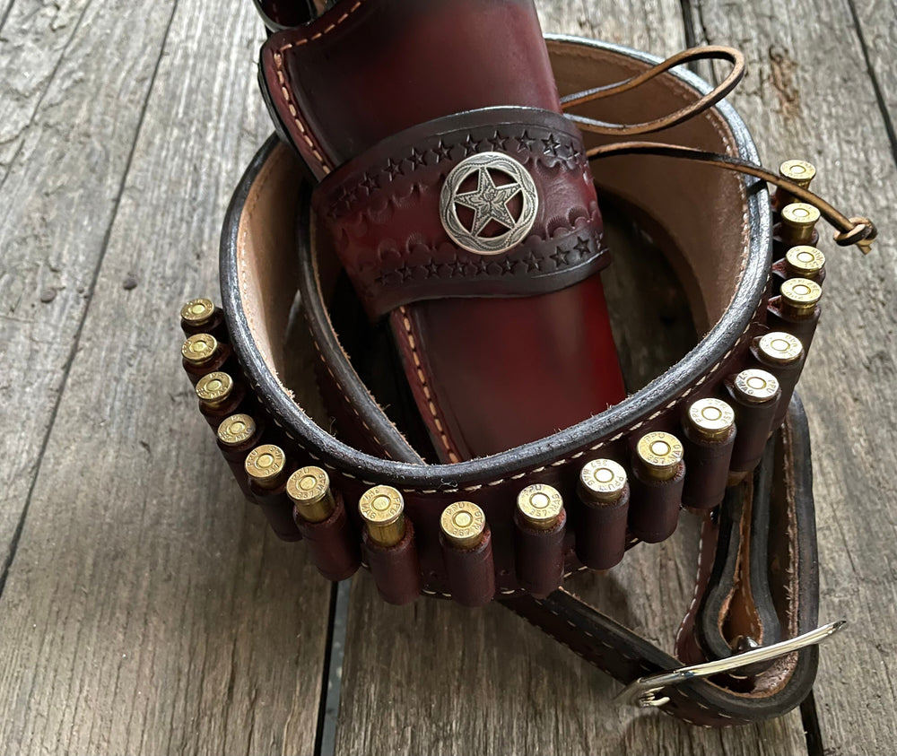 
                  
                    The Lawman Lined USA Handmade Herman Oak leather Cowboy Gun Belt “The Lawman” cowboy belt cartridge beltmade in USA
                  
                