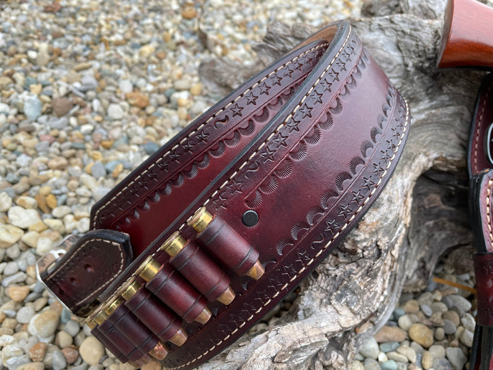 
                  
                    The Lawman Lined USA Handmade Herman Oak leather Cowboy Gun Belt “The Lawman” cowboy belt cartridge beltmade in USA
                  
                