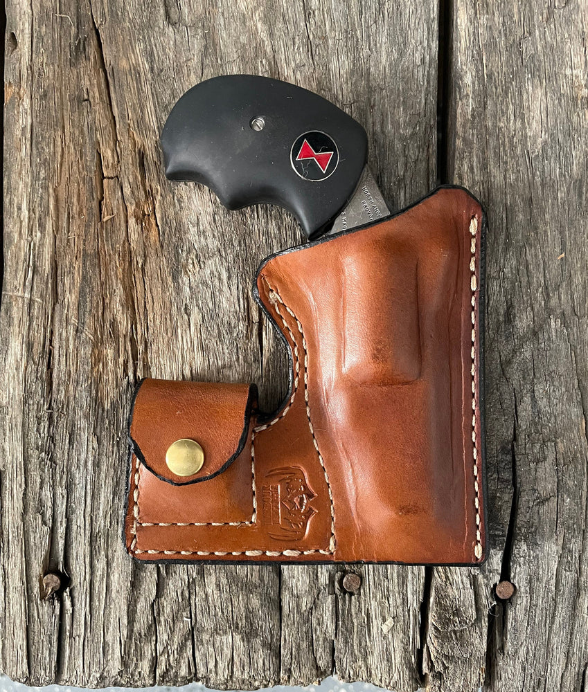 
                  
                    USA MADE NAA Black Widow 22 mag leather holster pocket holster
                  
                