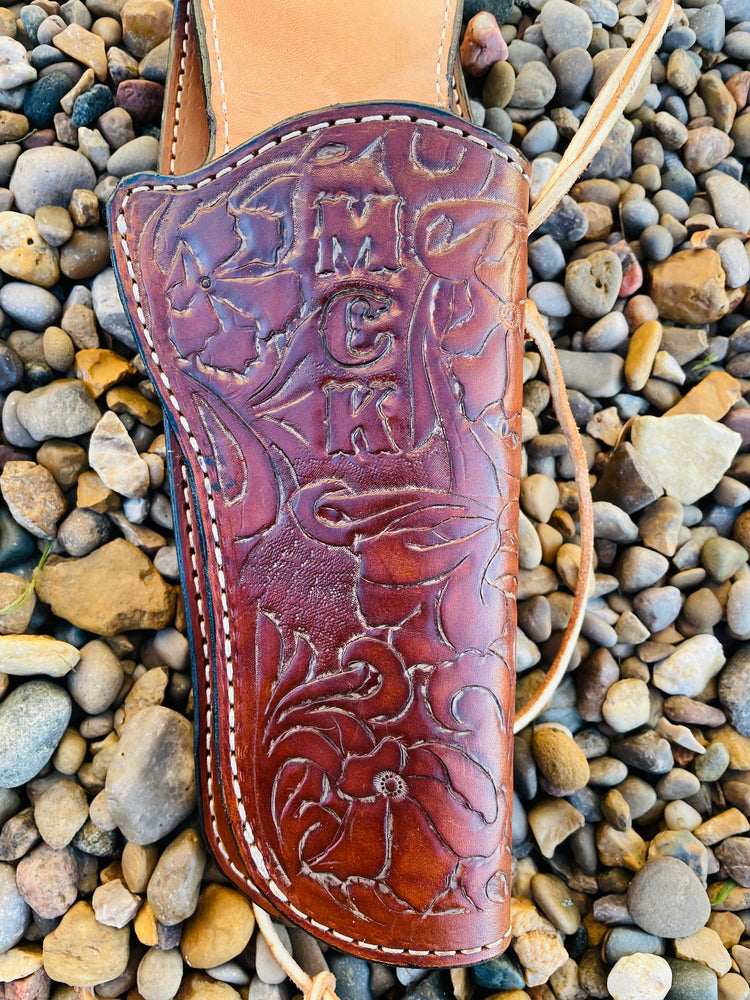 
                  
                    USA MADE El Flora Muerte-sass cass holster Lined and Tooled Herman Oak leather Cowboy Action holster
                  
                