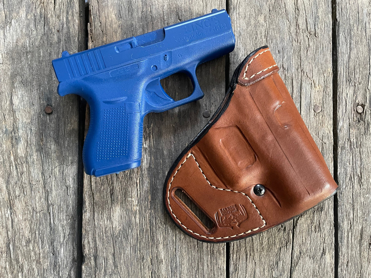 
                  
                    USA MADE  Glock 42 43, Handmade Herman Oak leather holster compact pistol holster
                  
                