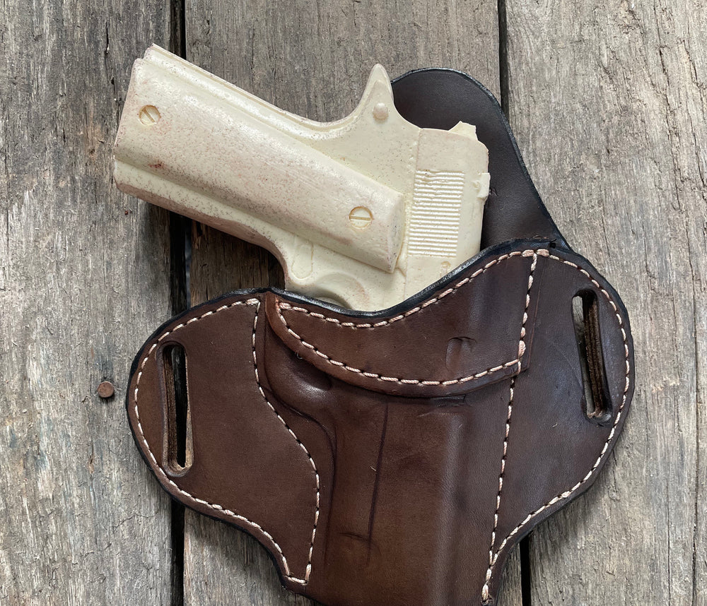 USA MADE OWB 1911 Commander Handmade Herman Oak leather holster pistol holster