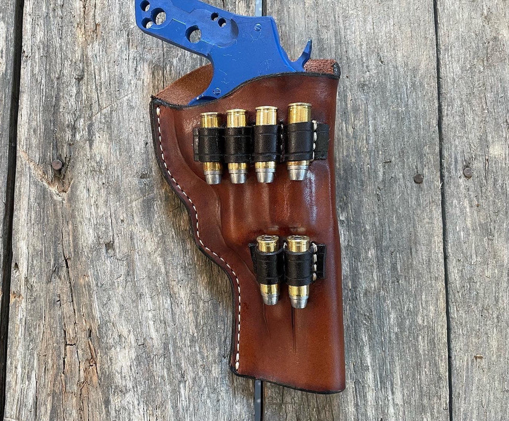 Southern Charm Holsters 45/410 Ammo Loops – Herman Oak Leather, Belt Clip, Ambidextrous, Dark Tan, USA Made